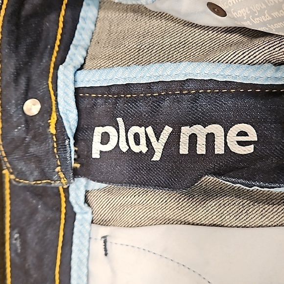 💕KITSON💕 Y2K Play Me Denim Mini Skirt ~ Dark Blue Wash 30 - Picture 8 of 12